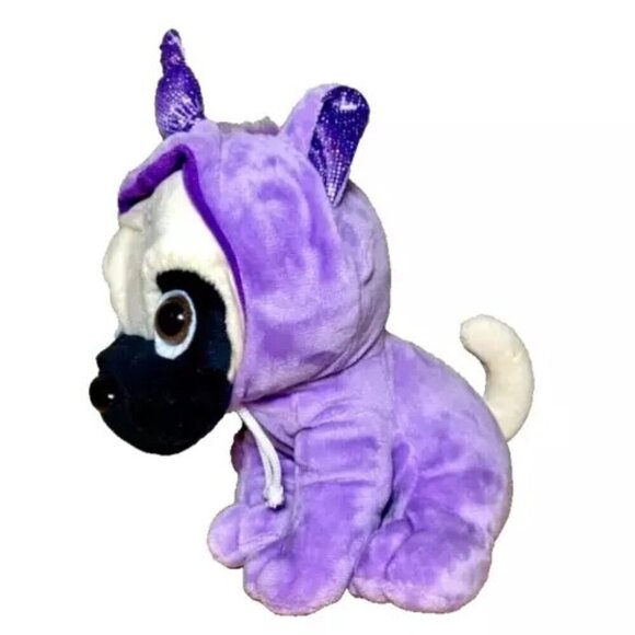 Ideal Toys Direct Plush Stuffed Animal Pug Dog Hooded Purple Pajamas HTF - Picture 5 of 8